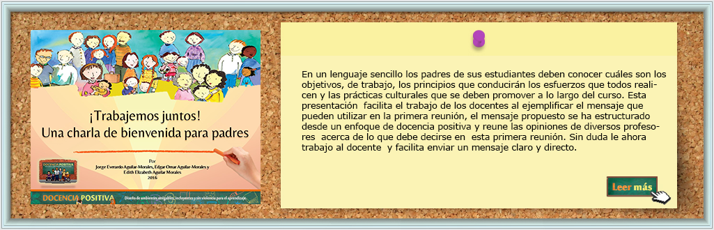 Trabajemos juntos. Una charla para padres de familia